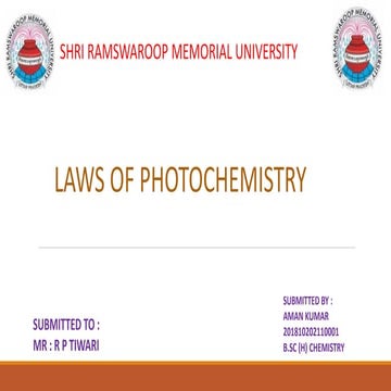 Laws of  Photochemistry 