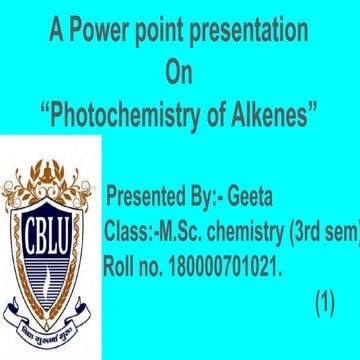 Photochemistry of alkenes