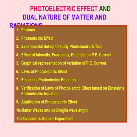 Photoelectric Effect And Dual Nature Of Matter And Radiation Class 12