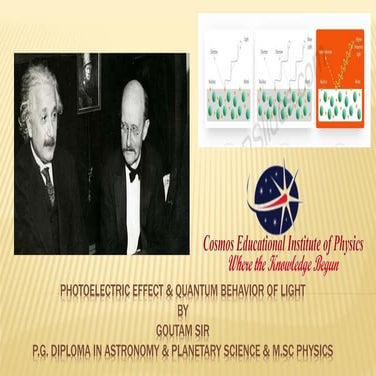 Photoelectric effect & quantum behavior of light