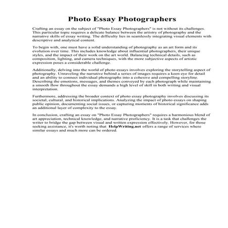 Photo Essay Photographers. How to Make a Photo Essay: 5 Tips for Impactful Re...