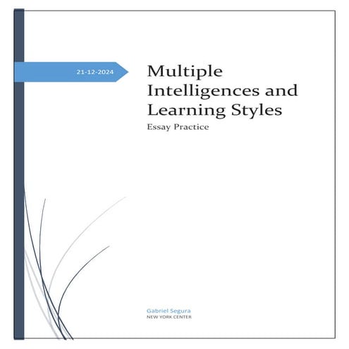 LEARNING/THINKING STYLES IN MULTIPLE INTELLIGENCE | PPTX