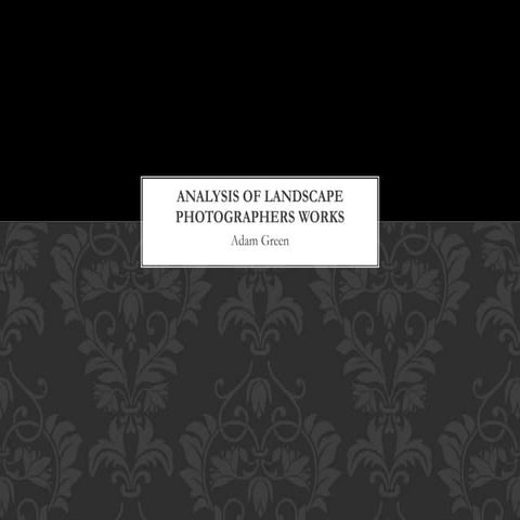 Analysis of specific landscape Photographers