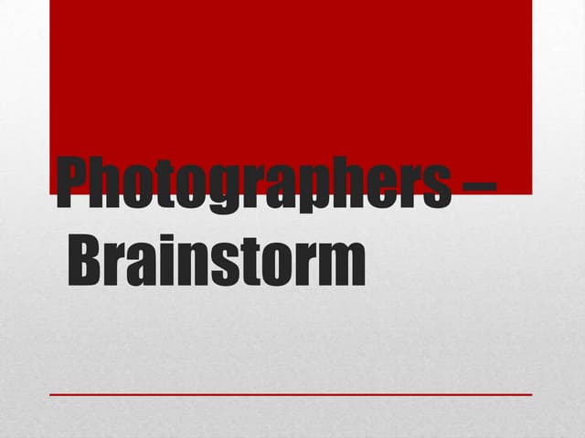 Photographers brainstorm