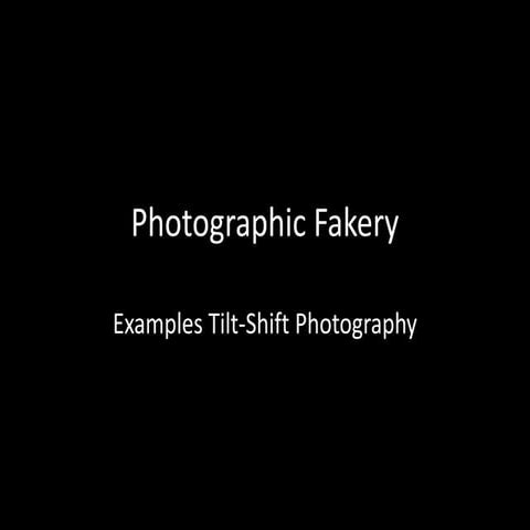 Photographic fakery, Examples of tilt-shift photography