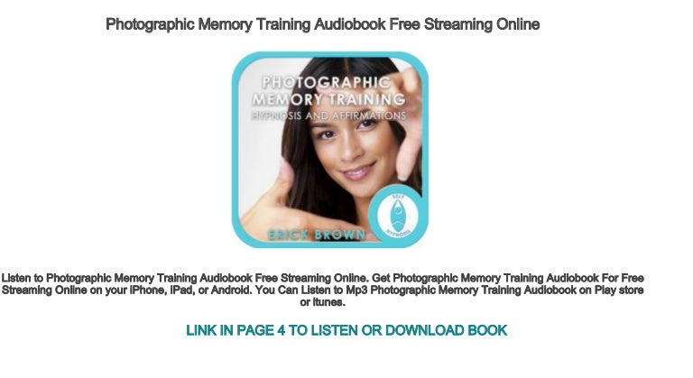 Photographic Memory Training Audiobook Free Streaming Online