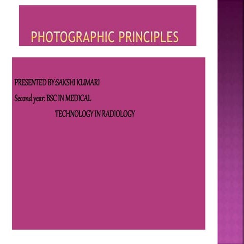 Photographic principles