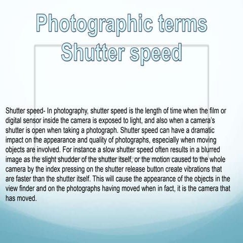 Photographic terms