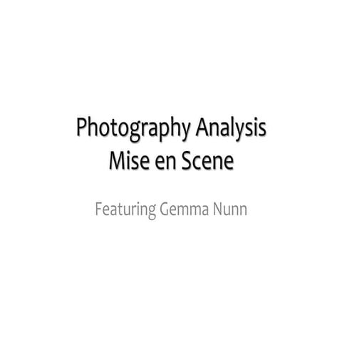 Photography Analysis, Mise en Scene