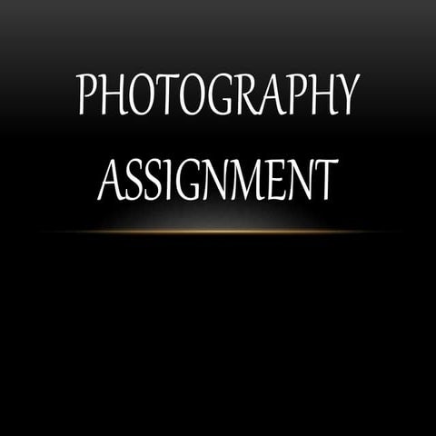 PHOTOGRAPHY ASSIGNMENT | DOCX