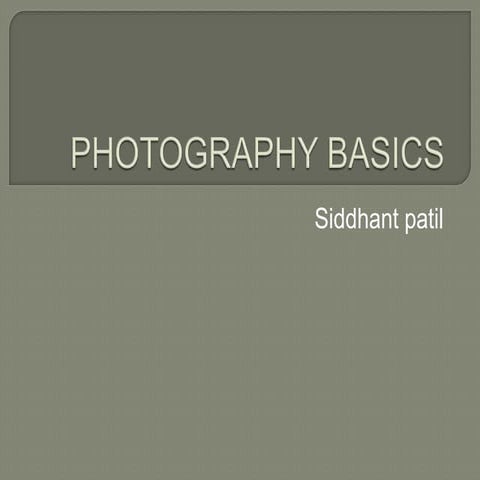 Basics of Photography