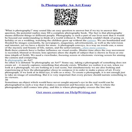 Photography Essay Writing