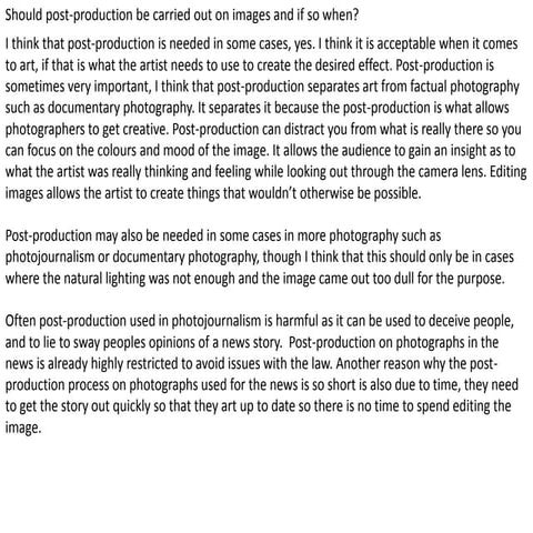 Photography Extension Task