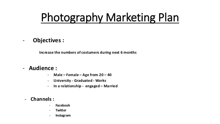 Photography marketing plan