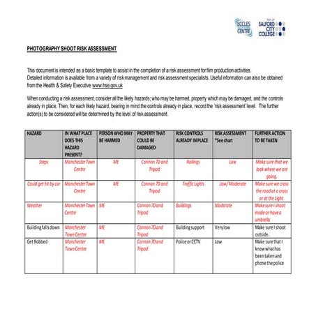 Photography portrait shoot risk assessment form (1)