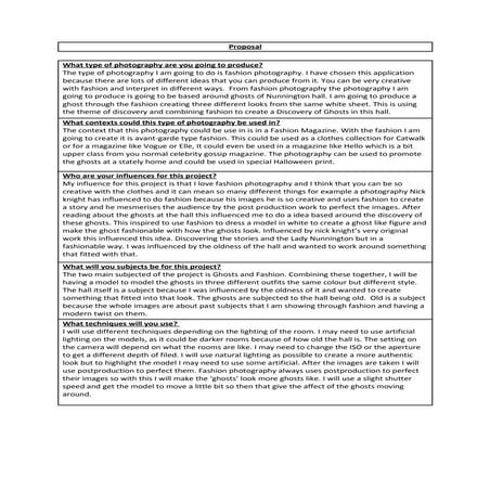 Photography proposal