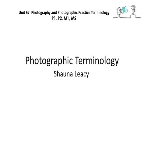 Photography terminology work sheet