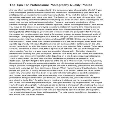 Photography Tips That Are Proven To Work