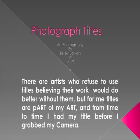 Photography titles presentation | PPSX