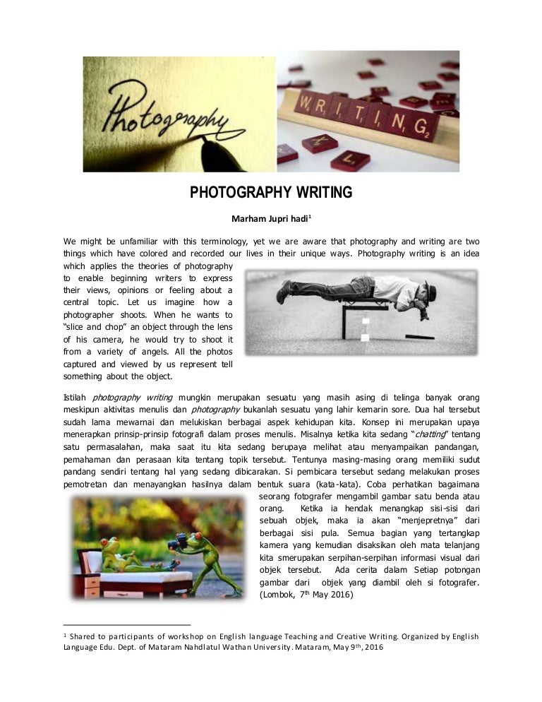 Photography writing