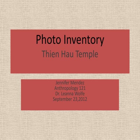 Photo Inventory Mendez, Jennifer