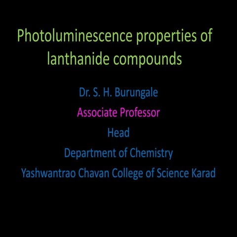 Photoluminescence properties of lanthanide compounds