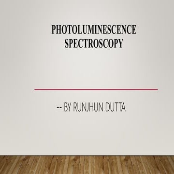 Photoluminescence Spectroscopy for studying Electron-Hole pair recombination in semiconductors for photoelectrochemical water splitting
