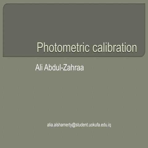 Photometric calibration