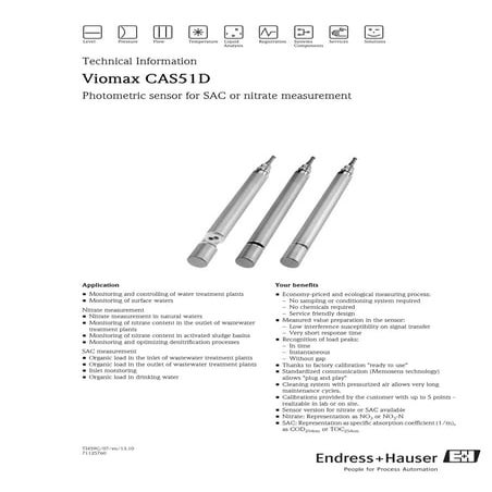 Photometric sensor for SAC or nitrate measurement | PDF