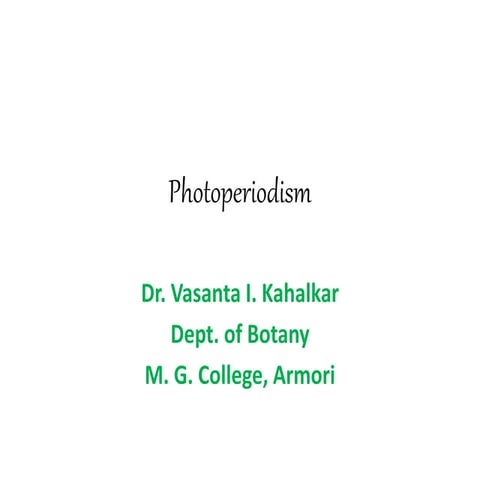 Photoperiodism