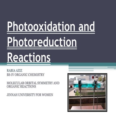 Photo redox reactions