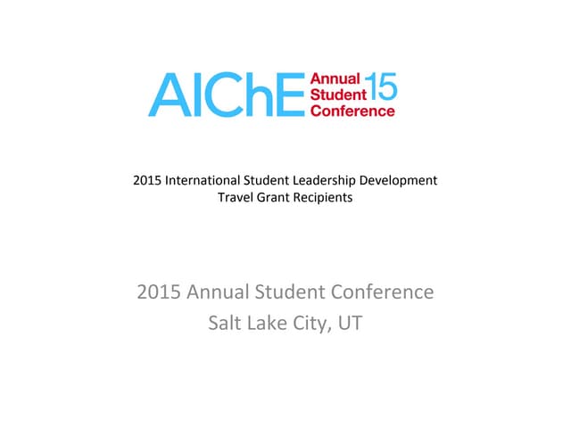 International Student Chapter Leadership Development Travel Grant