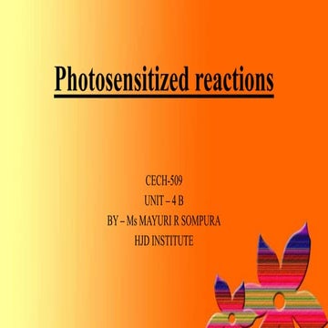 Photosensitized reactions  B.Sc. SEMESTER-5