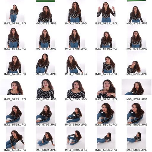 Photoshoot Contact Sheet