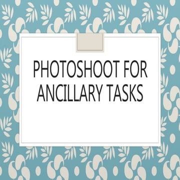Photoshoot for ancillary tasks