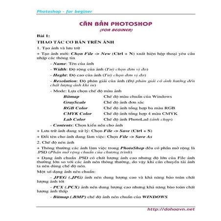 Giáo trình Photoshop căn bản Tiếng Việt full 