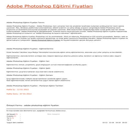 Photoshop egitimi-fiyatlari