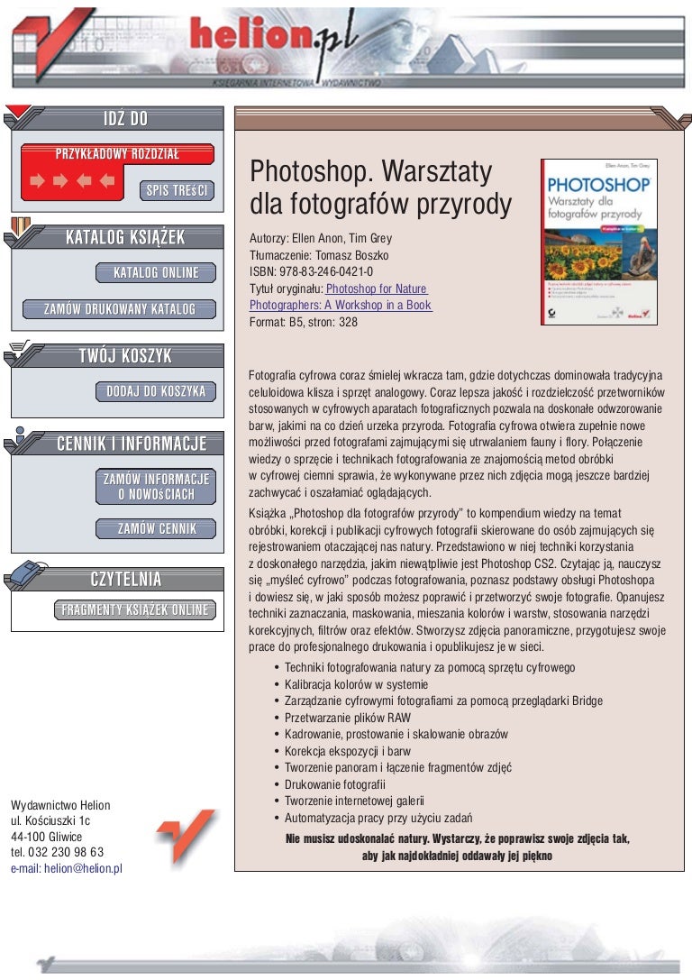 Photoshop Warsztaty Dla Fotografów Przyrody