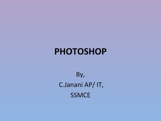 Photoshop basics