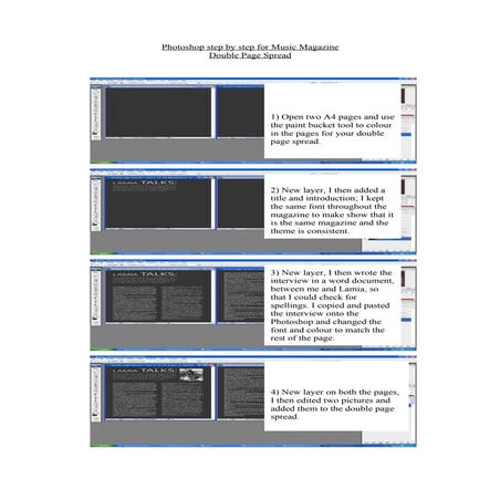 Photoshop Step By Step For Music Magazine  Double Page Spread