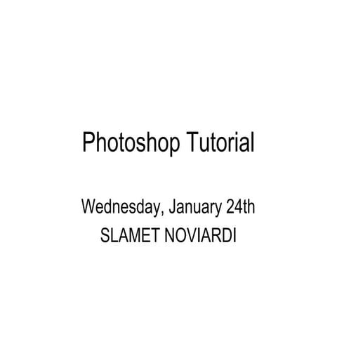 Photoshop tutorial