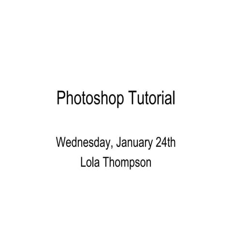 Photoshop tutorial