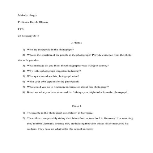 Photos questions and answers