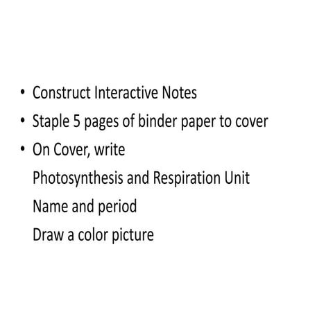 Photosyn and respiration