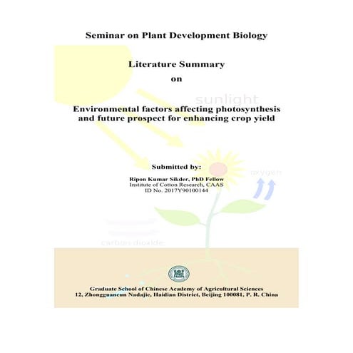 Environmental factors affecting photosynthesis and future prospect for enhanc...