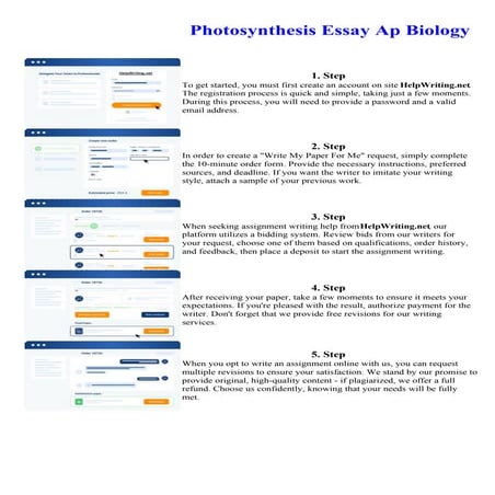 Photosynthesis Essay Ap Biology. Online assignment writing service.