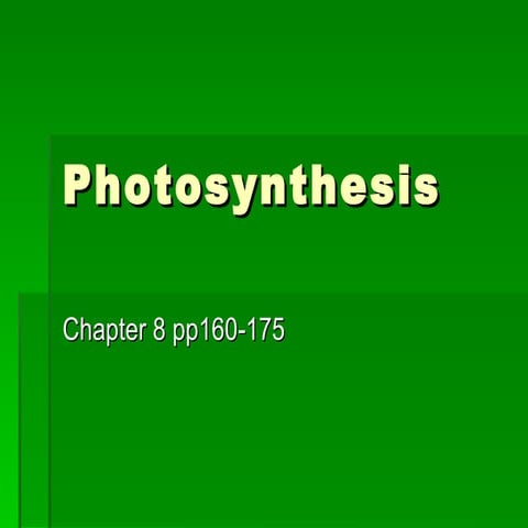 Photosynthesis part 1