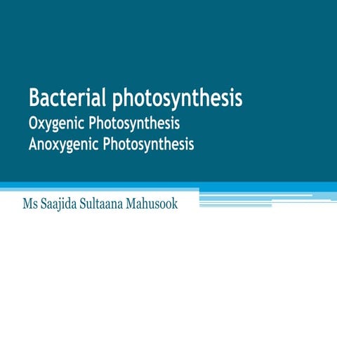 Photosynthesis in bacteria and its types