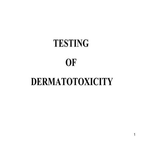 Testing of Dermatotoxicity by OECD guidelines
