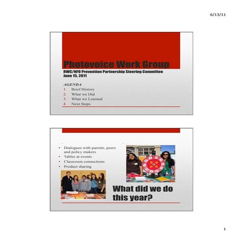 Photovoice Project Findings and Recommendations - Mentoring as ATOD Prevention